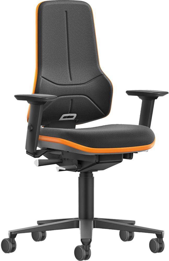 Bimos Arbeitsstuhl XXL orange mit Rollen Supertec mit Armlehnen-0