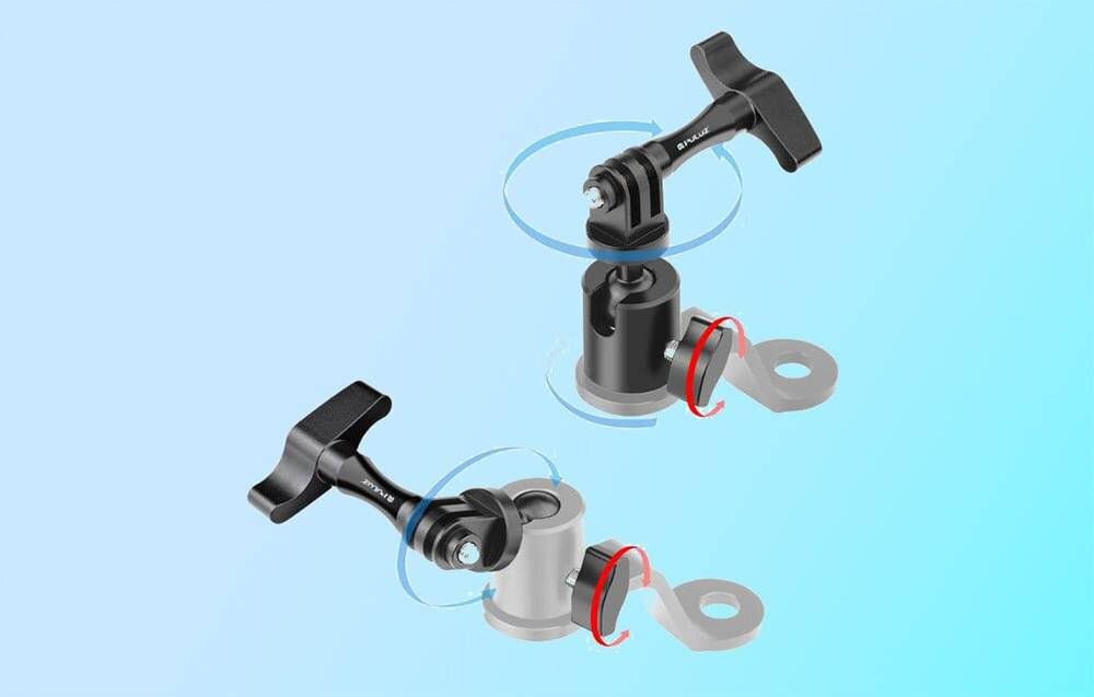 PULUZ Aluminium-Motorradspiegel-Kamerahalterung (schwarz)-1