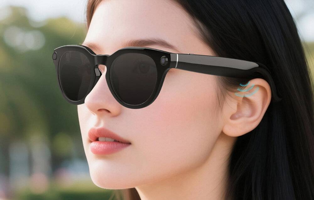 Symbolbild für COLMI V03 smarte Sonnenbrille mit rundem Rahmen