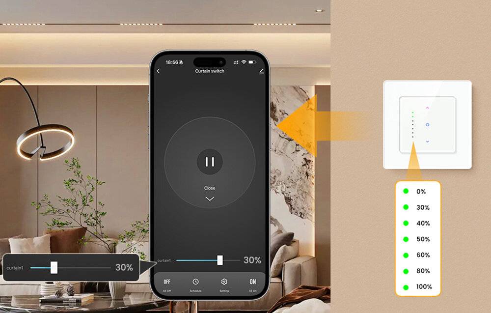 Avatto CS20-EU-W WiFi berührungsempfindlicher intelligenter Rollladenschalter-4