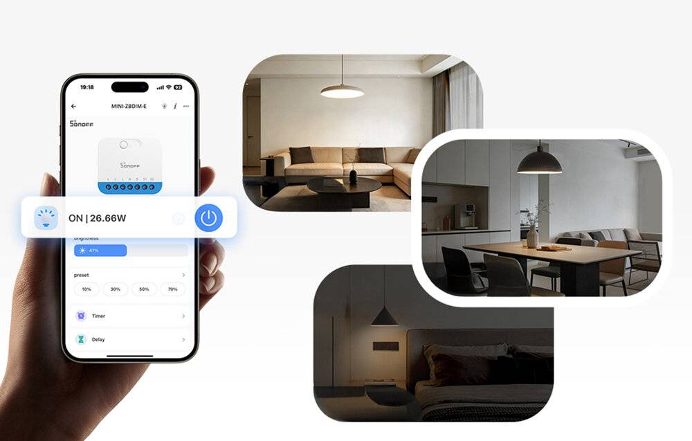 Symbolbild für SONOFF MINI-ZBDIM-E ZigBee intelligenter Wandschalter/Dimmer