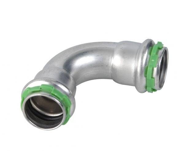 AALBERTS SEPPELFRICKE Bogen SudoPress Edelstahl V mit LBP 54 I/I 90Gr Edst. EPDM O-Ring