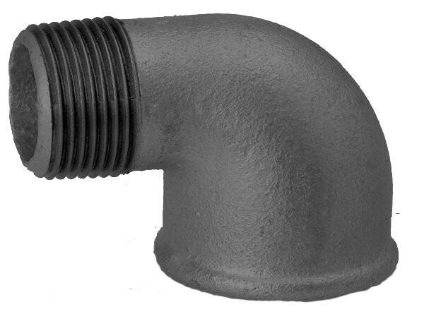 SCHMIDT HERMANN Temperguss-Winkel Nr.92 1/2" 90 Grad, mit I/A, schwarz