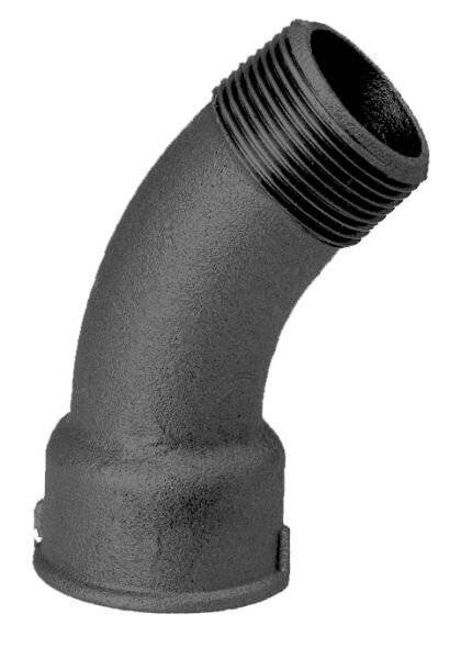 SCHMIDT HERMANN Temperguss-Bogen Nr.40 1" 45 Grad, mit I/A, schwarz-0