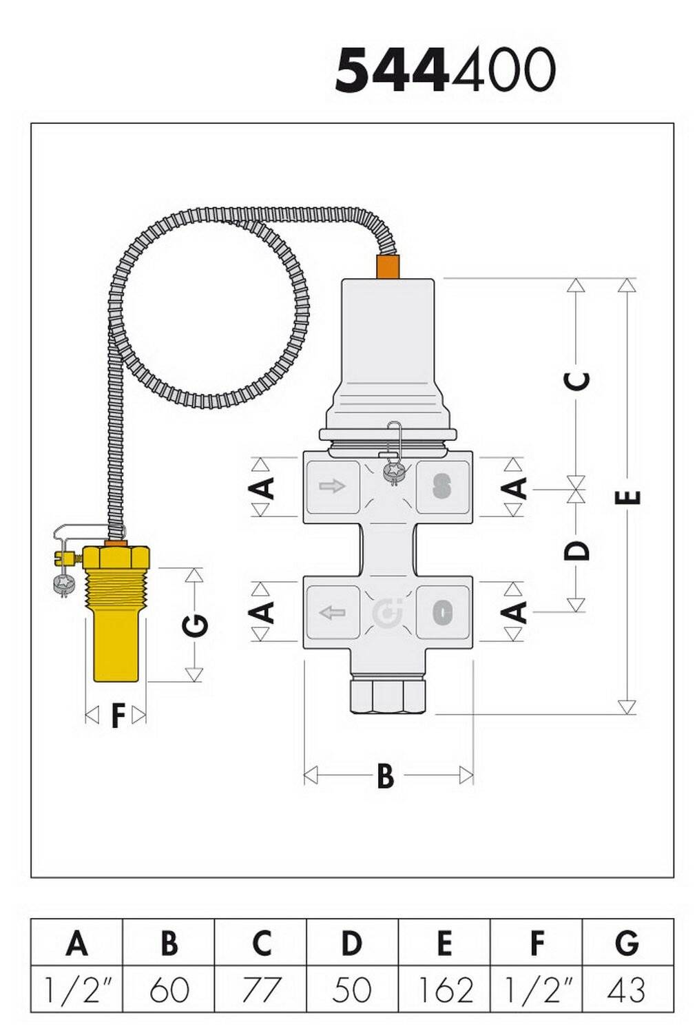 CALEFFI Dopp. Thermische Ablaufsicherung 1/2-1