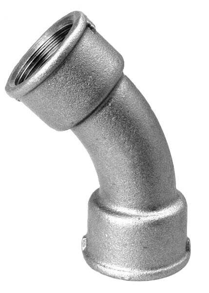 SCHMIDT HERMANN Temperguss-Bogen Nr.41 11/2" 45 Grad, mit 2 IG, verzinkt-0