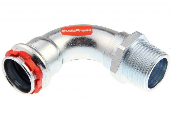AALBERTS SEPPELFRICKE Bogen m. AG SudoPress C-Sta mit LBP 28 x R1 90Gr C-St. EPDM O-Ring