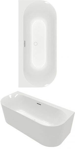 VB Vorwand-Badewanne Loop&Friends LOF 1800x800x600mm OVAL Weiß Alpin-2