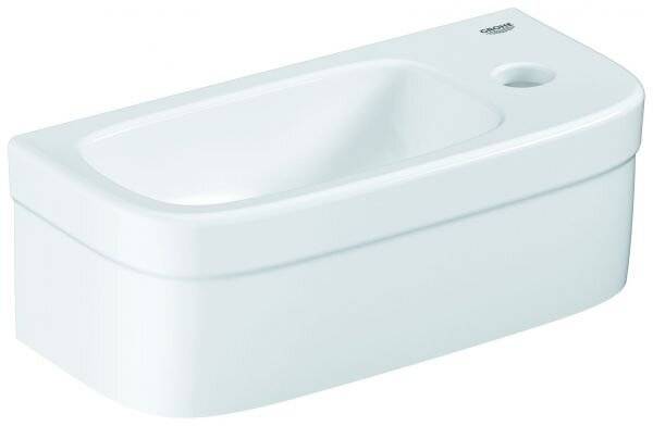 Grohe Mini-Handwaschbecken Euro Keramik, wandhängend, 370x180mm, 1 Hahnloch, aus Sanitärkeramik, Alpinweiß, 39327000-4