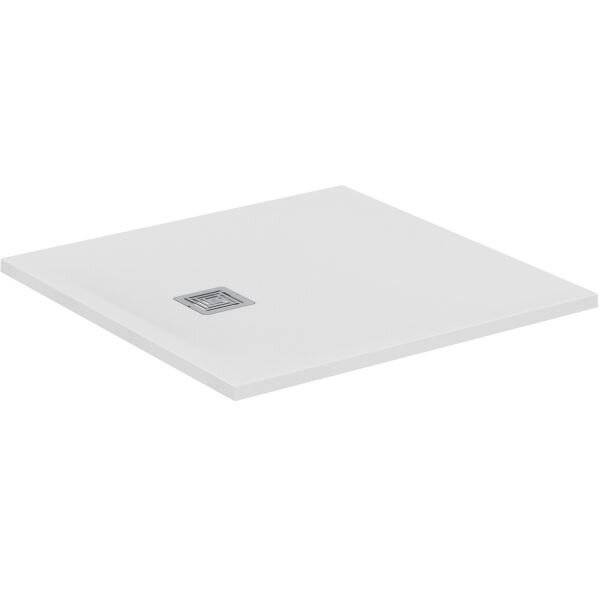 IDEAL STANDARD Quadrat-Brausewanne Ultra 900x900mm Abl.25cm Mitte/Seite Weiß
