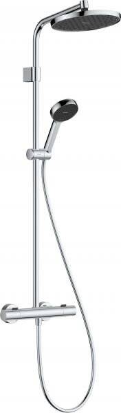 hansgrohe Activera S Showerpipe 240 1jet EcoSmart+ mit Ecostat Fine Varia, Chrom-0