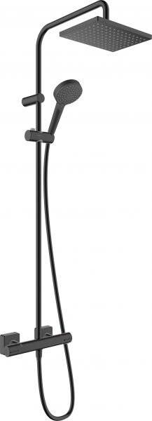 Hansgrohe Vernis Shape Showerpipe Duschsystem 230mm, 1jet, 6,8l/min EcoSmart, Thermostat, Mattschwarz-2