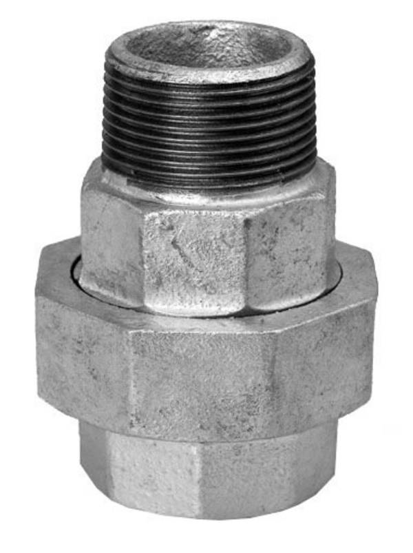 SCHMIDT HERMANN Temperguss-Verschraubung Nr.341 3/8", Kegeldichtung, mit I/A, verzinkt