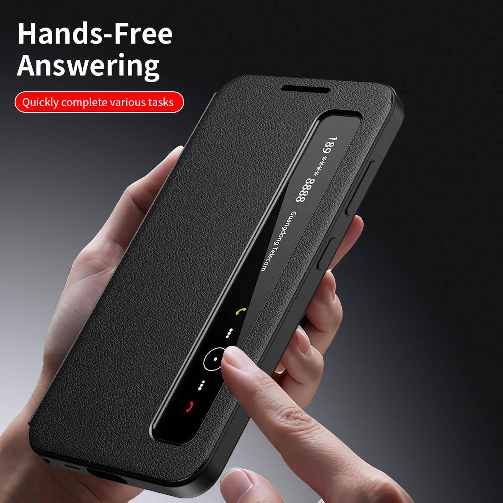 Handy Hülle Smart View für Samsung Galaxy S26 Ultra Kunstleder Flip Case Schwarz-1