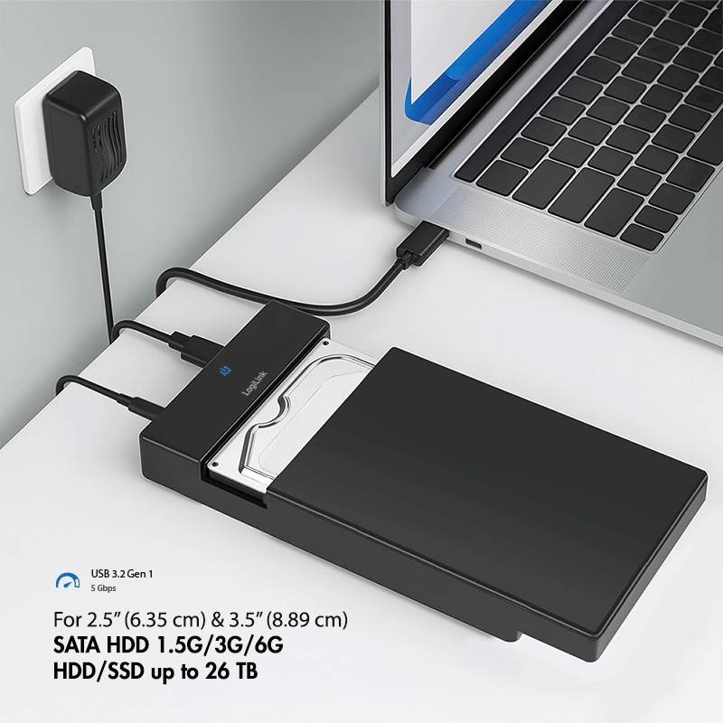3,5 Extern. Encl. USB 3.2 Gen 1, screwless, black Festplatten Zubehör-2