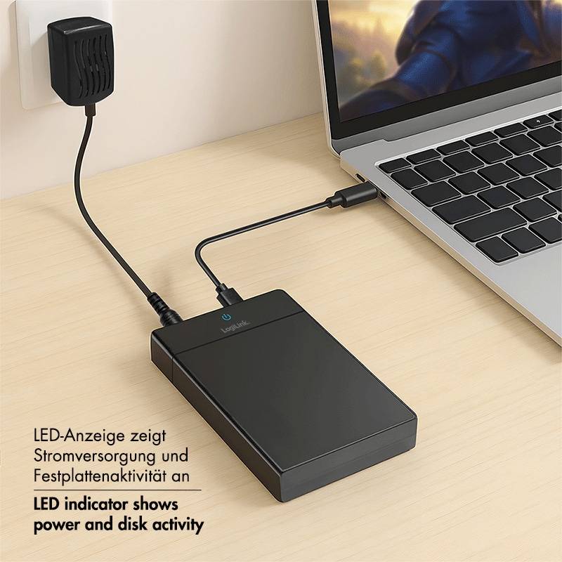 3,5 Extern. Encl. USB 3.2 Gen 1, screwless, black Festplatten Zubehör-3