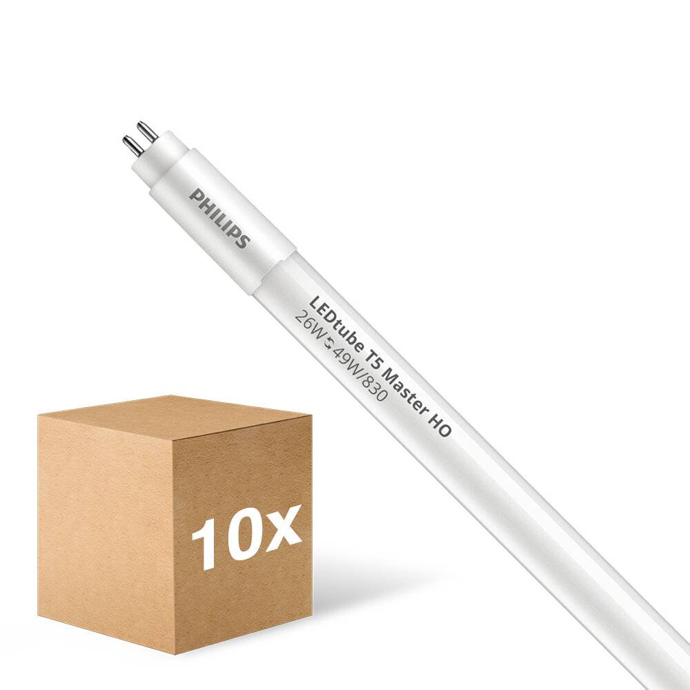 Mehrfachpackung 10x Philips LED Röhre T5 MASTER (Mains AC) High Output 26W 3600lm - 830 Warmweiß-0