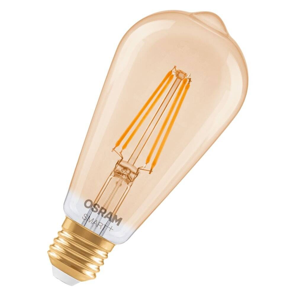 Osram Smart+ Matter E27 Edison Fadenlampe Gold 6W 680lm - 824 Extra Warmweiß | Dimmbar - Via Smar-0