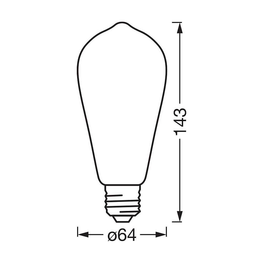 Symbolbild für Osram Smart+ Matter E27 Edison Fadenlampe Gold 6W 680lm - 824 Extra Warmweiß | Dimmbar - Via Smar
