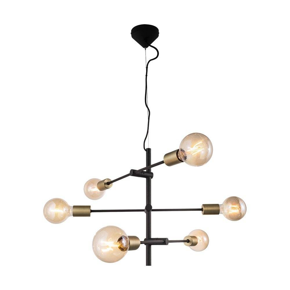 Nordlux Josefine 48933003 Pendelleuchte E27 Schwarz (matt), Messing-7