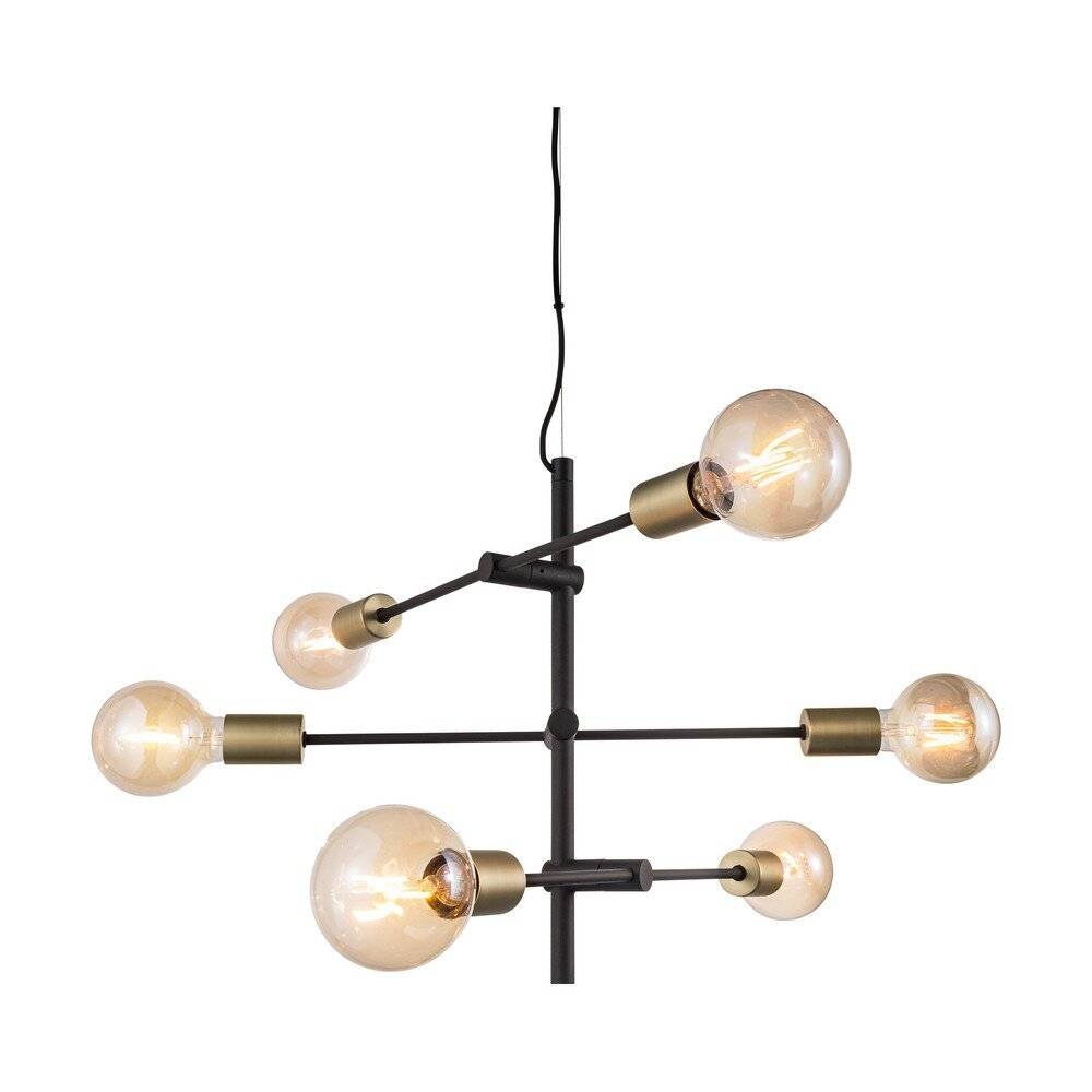 Preisbild für Nordlux Josefine 48933003 Pendelleuchte E27 Schwarz (matt), Messing