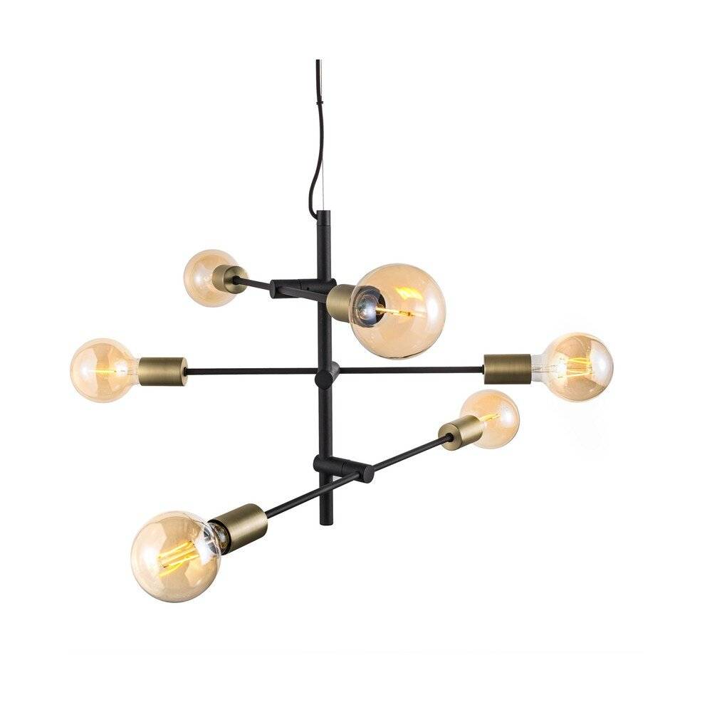 Symbolbild für Nordlux Josefine 48933003 Pendelleuchte E27 Schwarz (matt), Messing