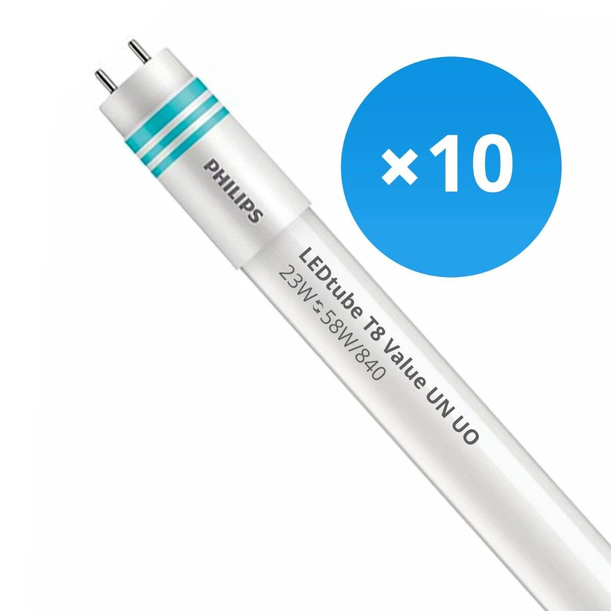Mehrfachpackung 10x Philips LED Röhre T8 MASTER Value (UN) Ultra Output 23W 3700lm - 840 Kaltweiß-0