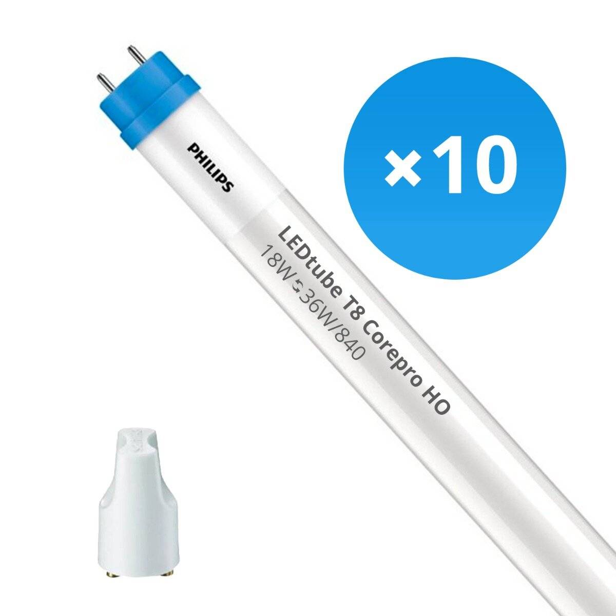 Mehrfachpackung 10x Philips LED Röhre T8 CorePro (EM/Mains) 18W 2000lm - 840 Kaltweiß | 120cm - E-0