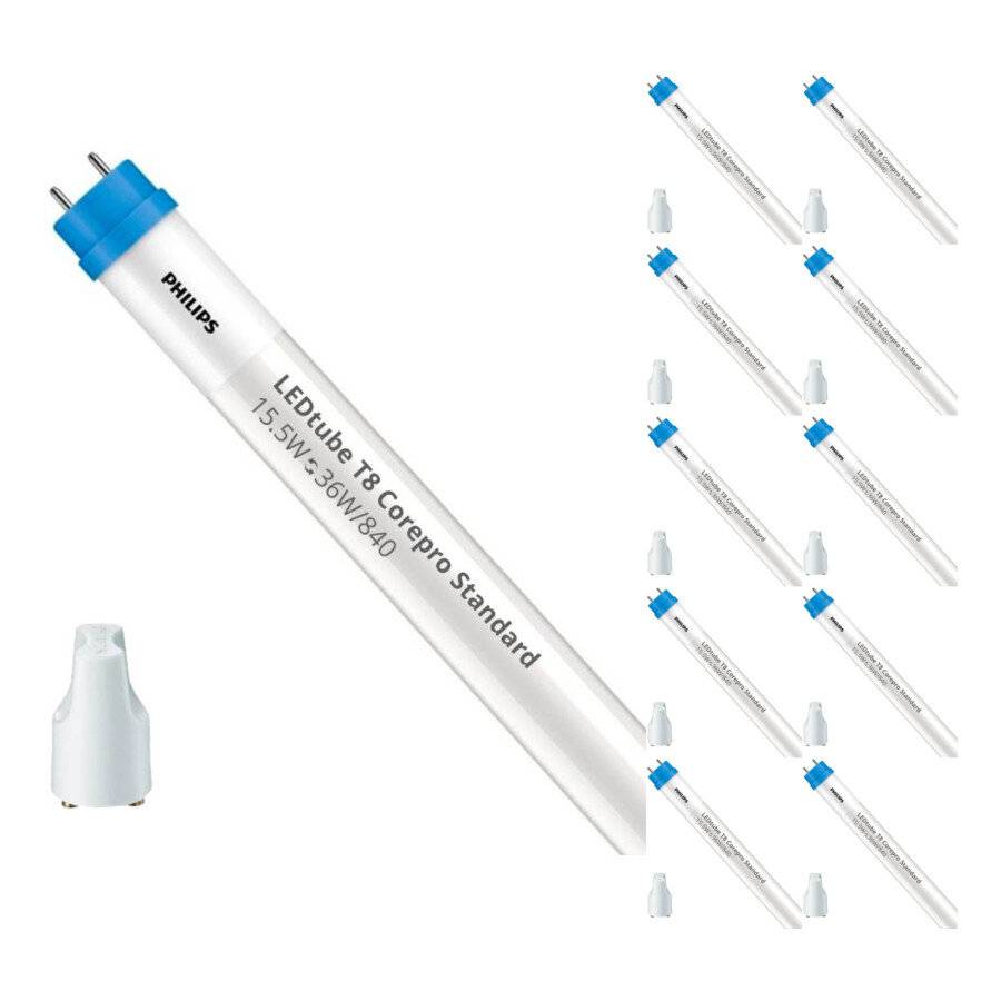 Preisbild für Mehrfachpackung 10x Philips LED Röhre T8 CorePro (EM/Mains) 18W 2000lm - 840 Kaltweiß | 120cm - E
