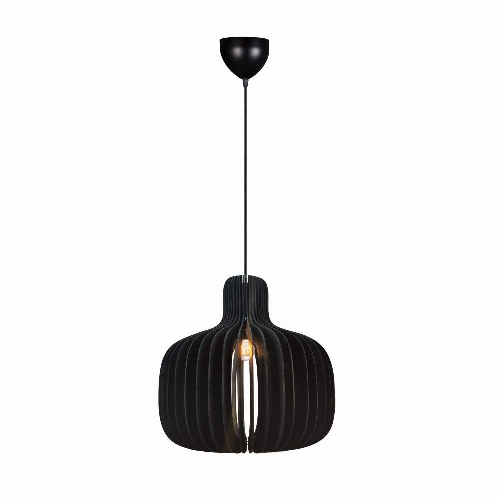 Nordlux Hazo 43 Pendelleuchte Holz Schwarz | Geeignet für 1x E27-0