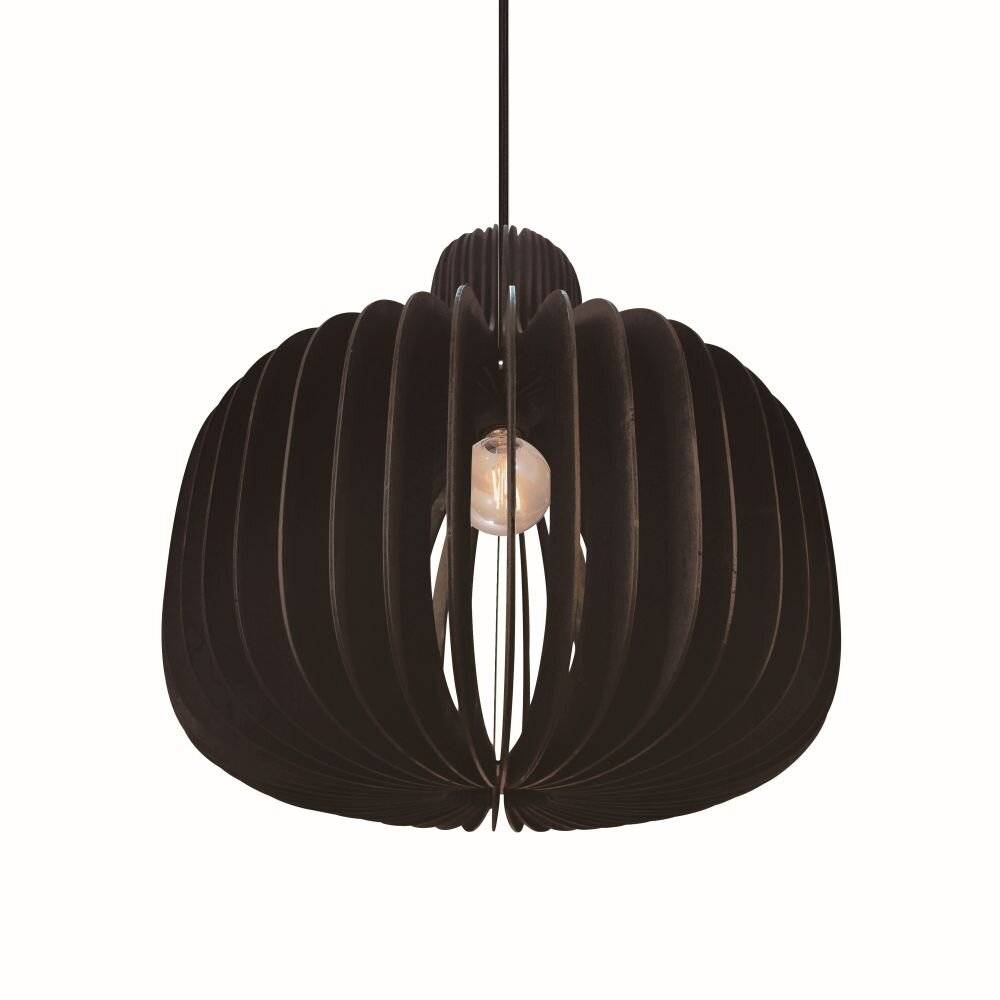 Preisbild für Nordlux Hazo 43 Pendelleuchte Holz Schwarz | Geeignet für 1x E27