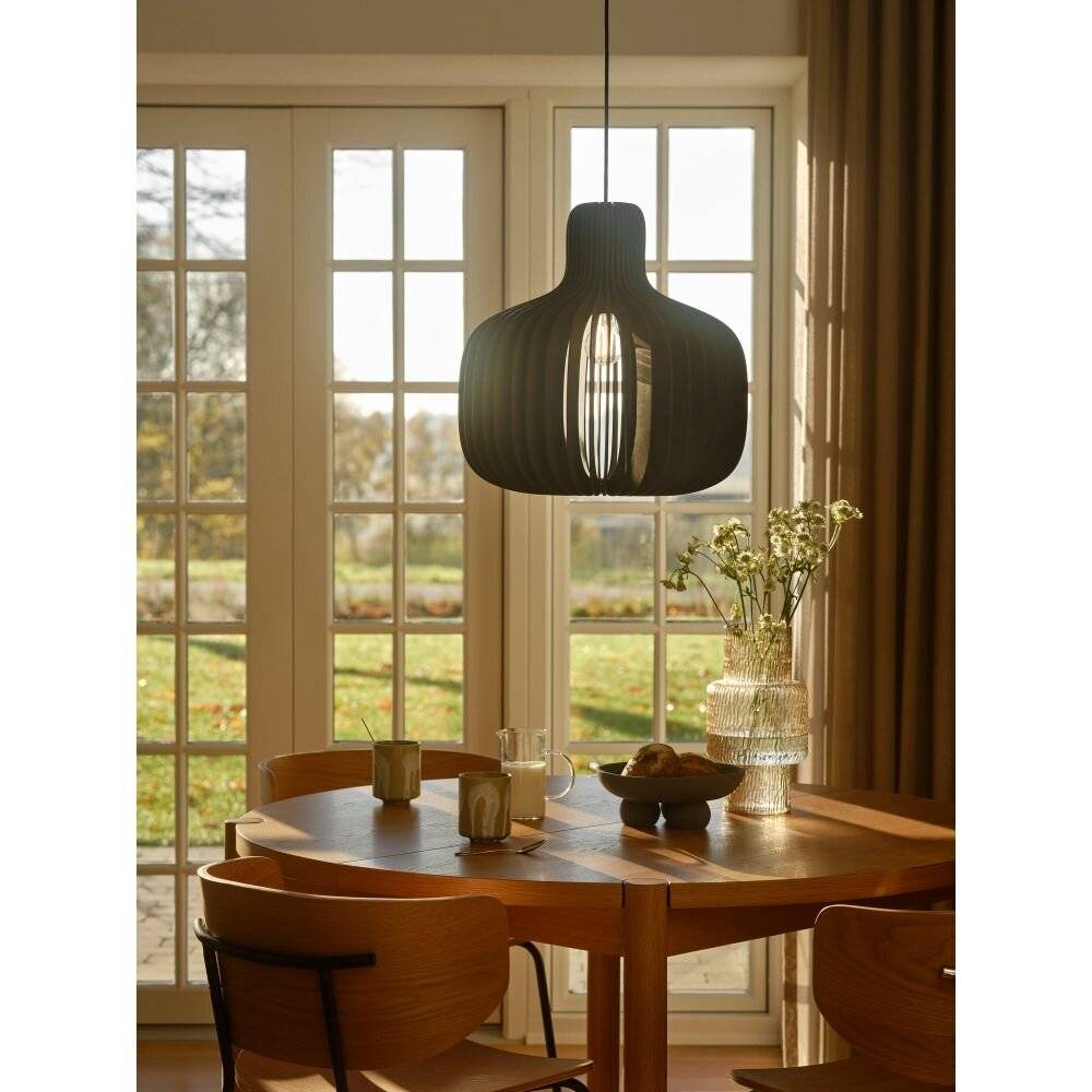 Symbolbild für Nordlux Hazo 43 Pendelleuchte Holz Schwarz | Geeignet für 1x E27