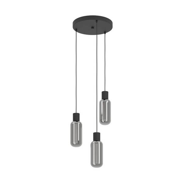 Eglo Pendelleuchte Maione Stahl Schwarz | IP20 - Geeignet für 3x E27