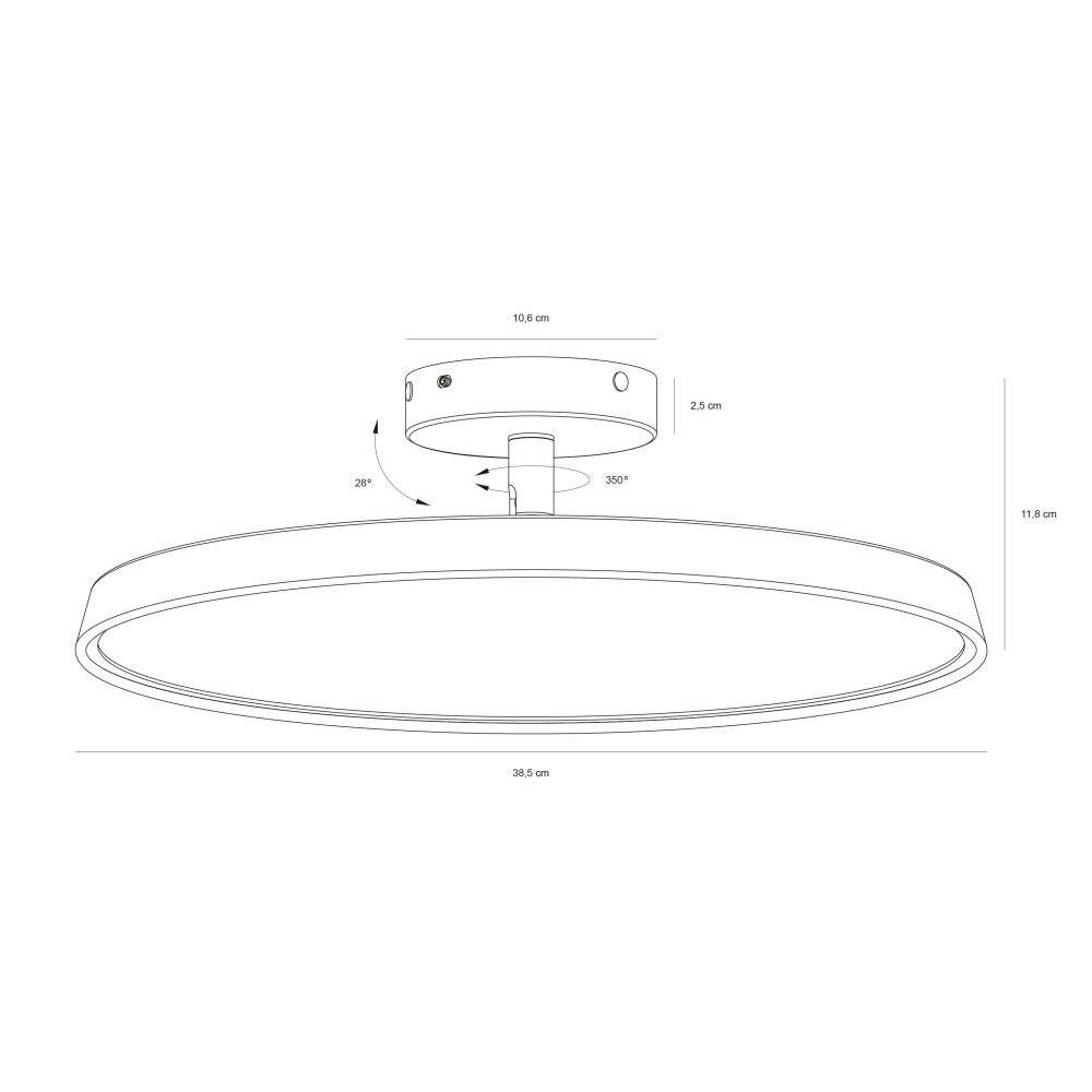 Preisbild für LED Deckenleuchte Kaito 2 Pro 40 in Schwarz 24W 2900lm