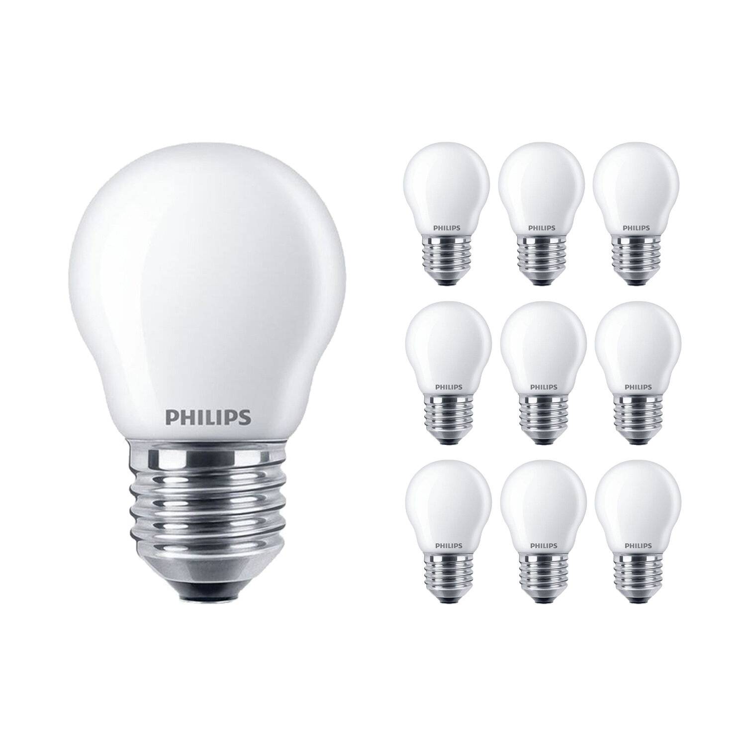 Mehrfachpackung 10x Philips Corepro LED Lustre E27 Kugel Matt 2.2W 250lm - 827 Extra Warmweiß | E-0