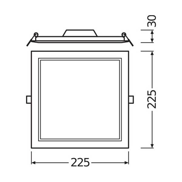 Mehrfachpackung 6x Ledvance LED Downlight Slim Quadrat SQ210 18W 1530lm 120D - 830 Warmweiß