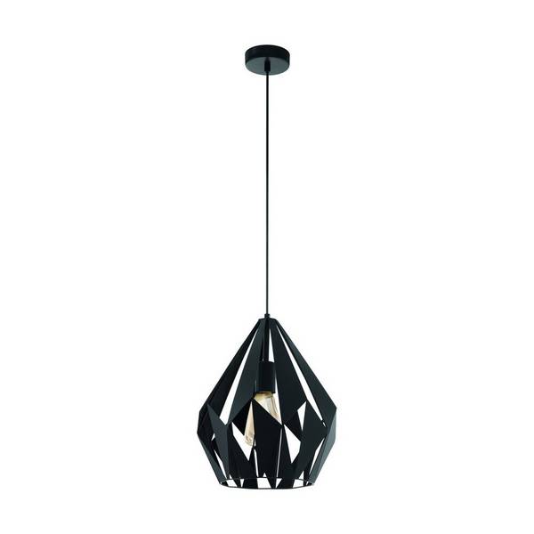 Eglo Pendelleuchte Carlton 1 Stahl Schwarz | IP20 - Geeignet für 1x E27