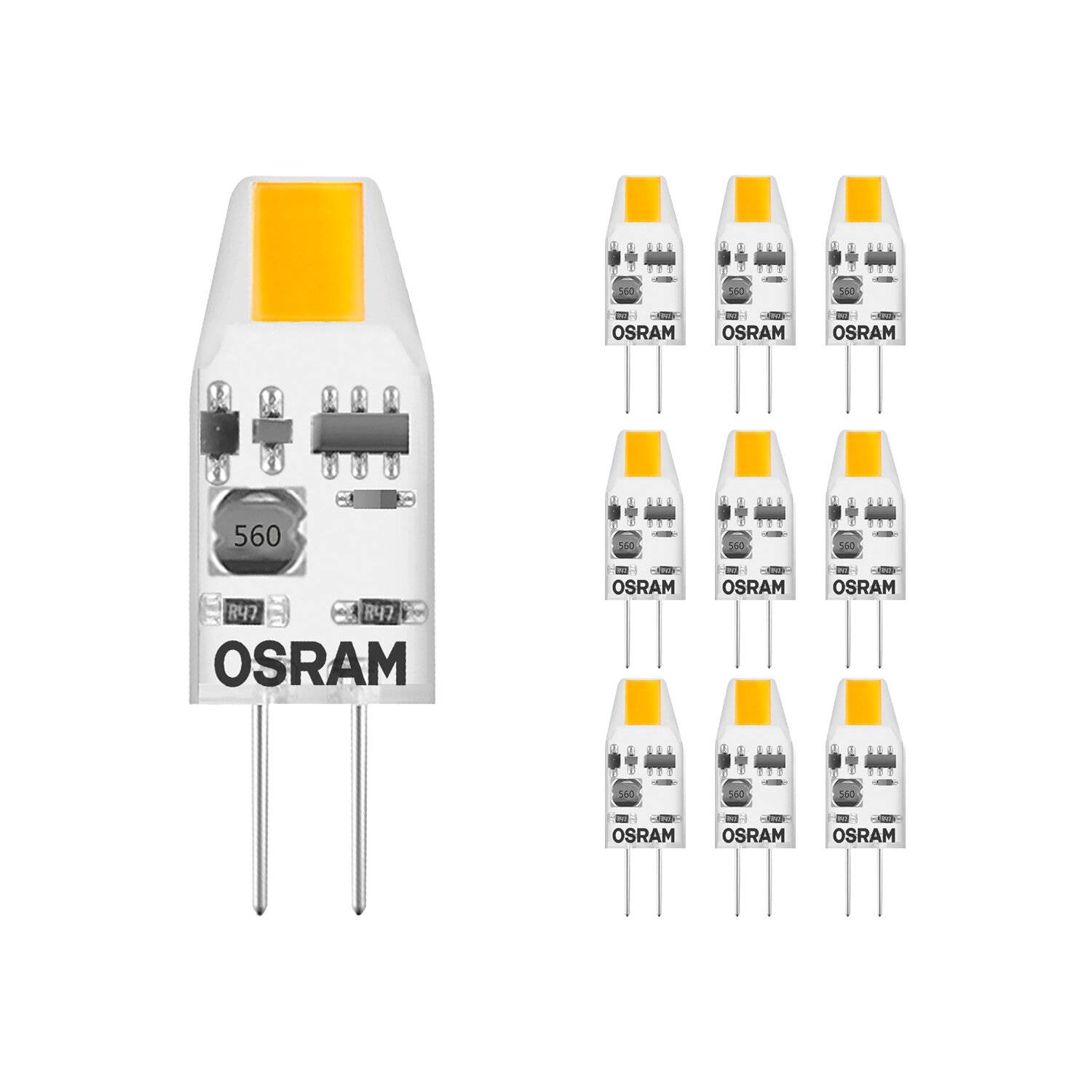 Mehrfachpackung 10x Osram LED Pin Micro Capsule G4 1W 100lm - 827 Extra Warmweiß | Ersatz für 10W-0