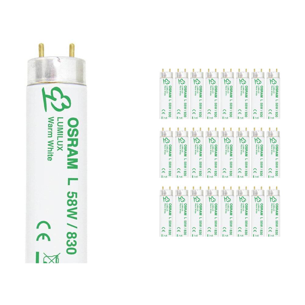 Mehrfachpackung 25x Osram T8 Lumilux 58W - 830 Warmweiß | 150cm-0