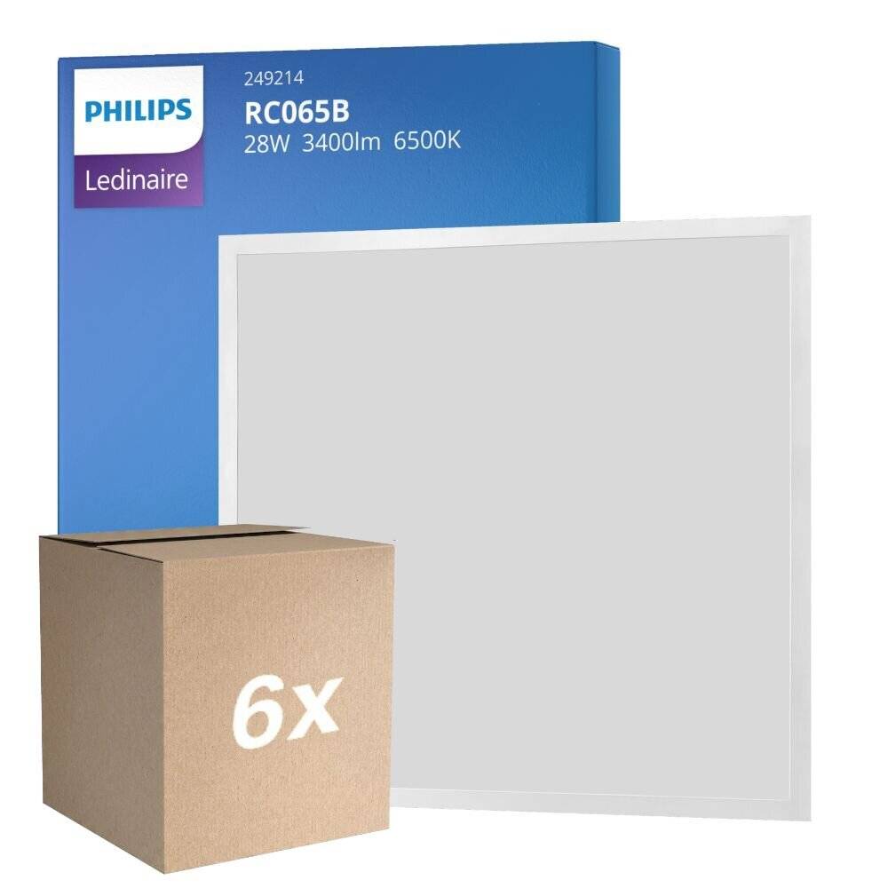 Mehrfachpackung 6x Philips LED Panel Ledinaire RC065B 28W 3400lm - 865 Tageslichtweiß | 60x60cm-0