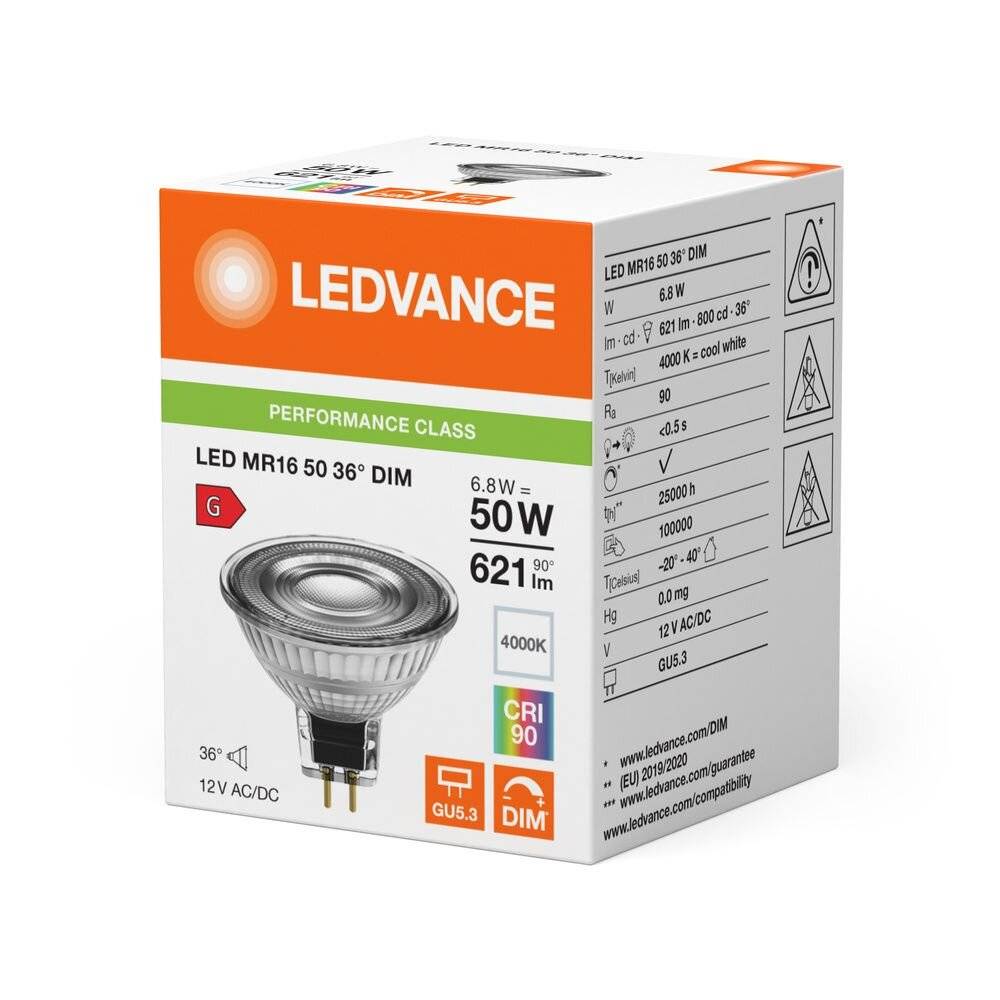 Preisbild für Ledvance Performance Led-Spot Reflektor GU5.3 MR16 6.8W 621lm 36D - 940 Kaltweiß | Höchste Farbwi
