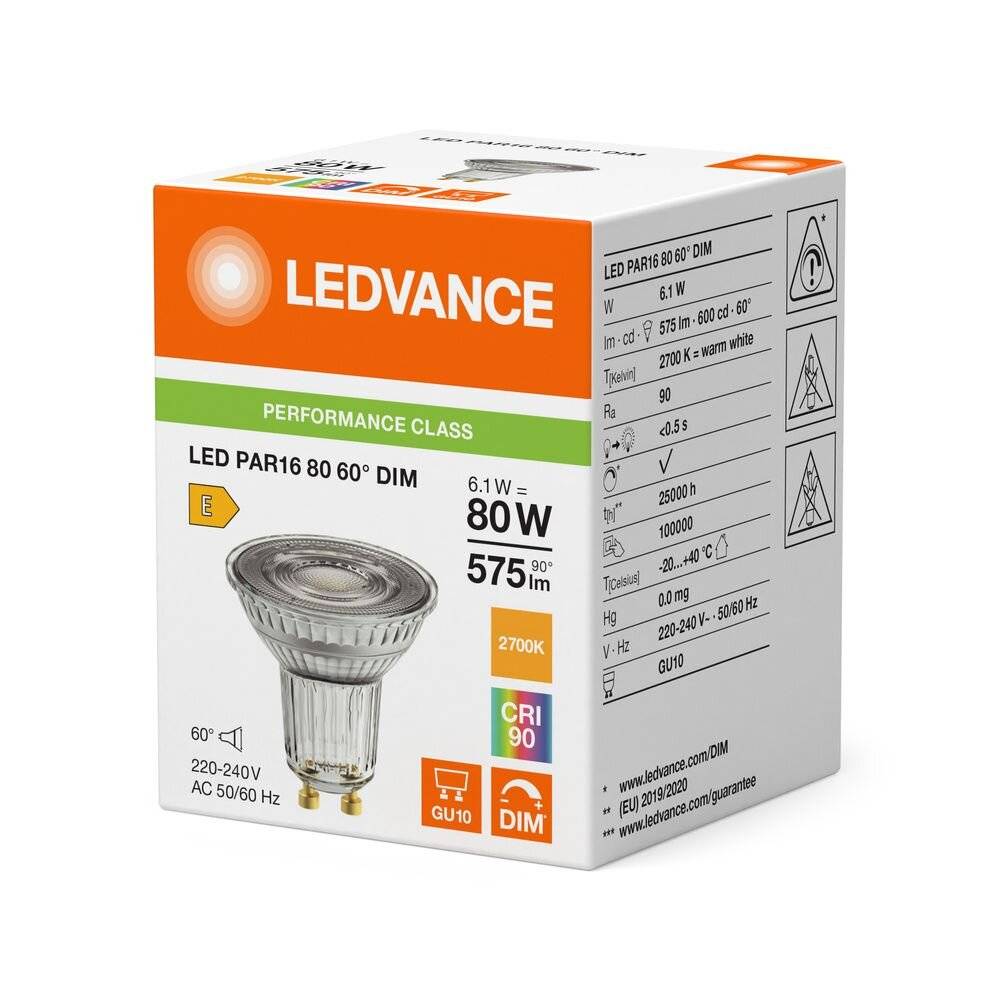 Symbolbild für LEDVANCE LED PAR168060 DIM 6. LED PAR168060 DIM 6.1W 927 GU10 P LEDV