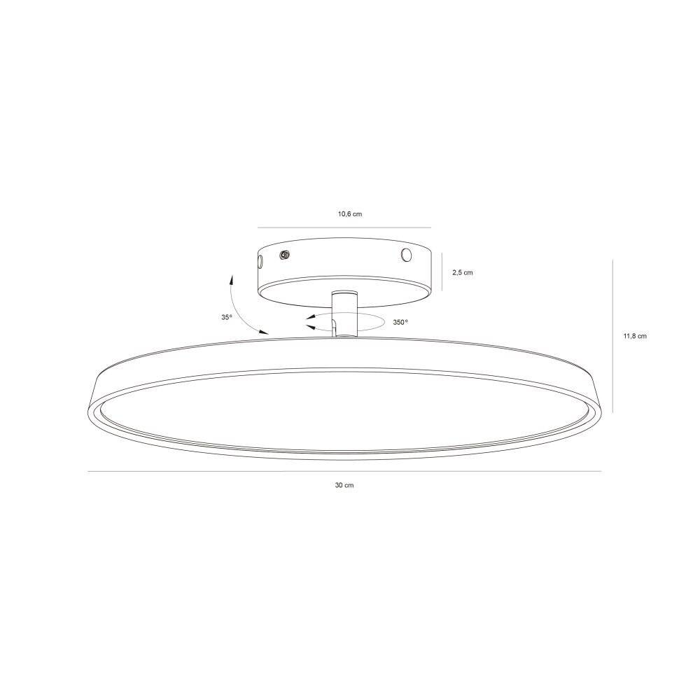 Preisbild für LED Deckenleuchte Kaito 2 Pro 30 in Schwarz 15W 1500lm