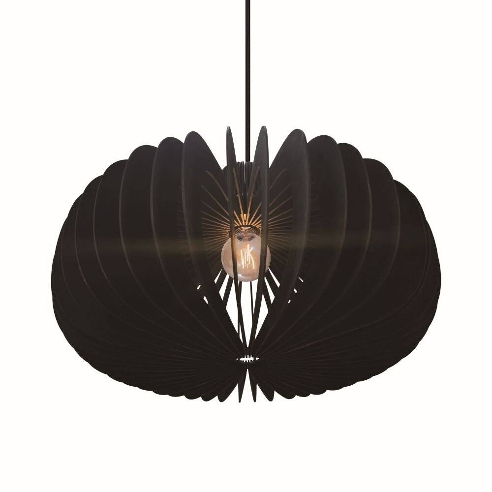 Preisbild für Nordlux Hazo 65 Pendelleuchte Holz Schwarz | Geeignet für 1x E27