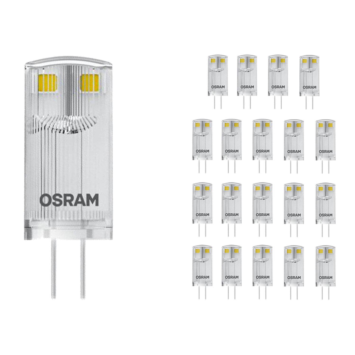 Mehrfachpackung 20x Ledvance Performance LED Capsule G4 Klar 0.9W 100lm - 827 Extra Warmweiß | Er-0