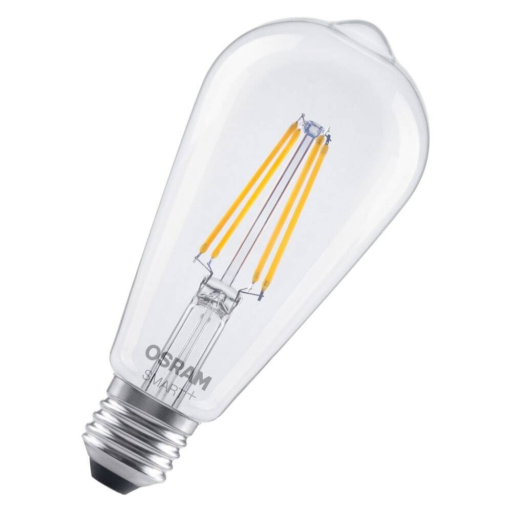 Osram Smart+ Matter E27 Edison Fadenlampe Klar 6W 806lm - 827 Extra Warmweiß | Dimmbar - Via Smar-0