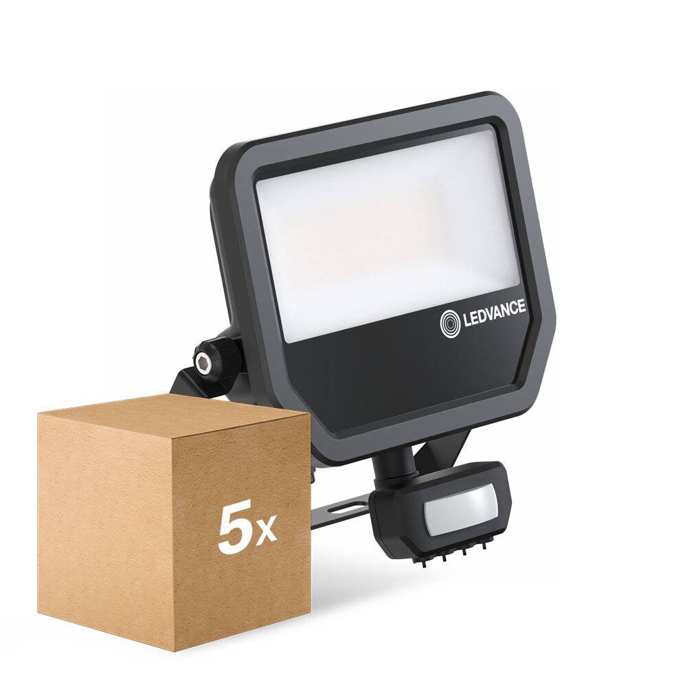Mehrfachpackung 5x Ledvance LED-Scheinwerfer Aluminium Schwarz 41W 6000lm 100D - 840 Kaltweiß | I-0