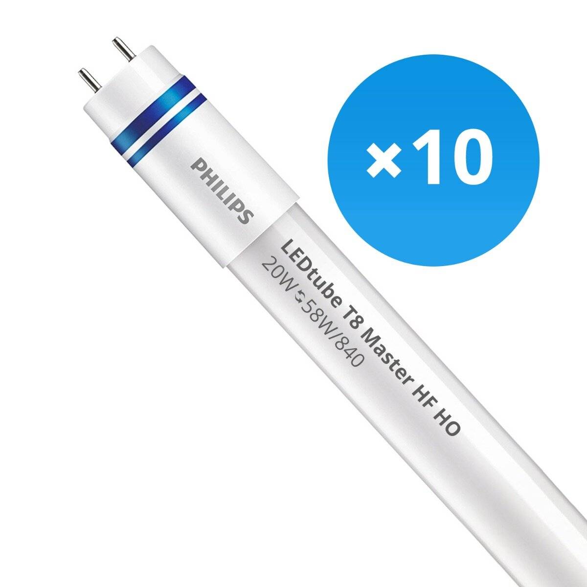 Mehrfachpackung 10x Philips LED Tube T8 MASTER (HF) High Output 20W 3100lm - 840 Kaltweiß | 150cm-0