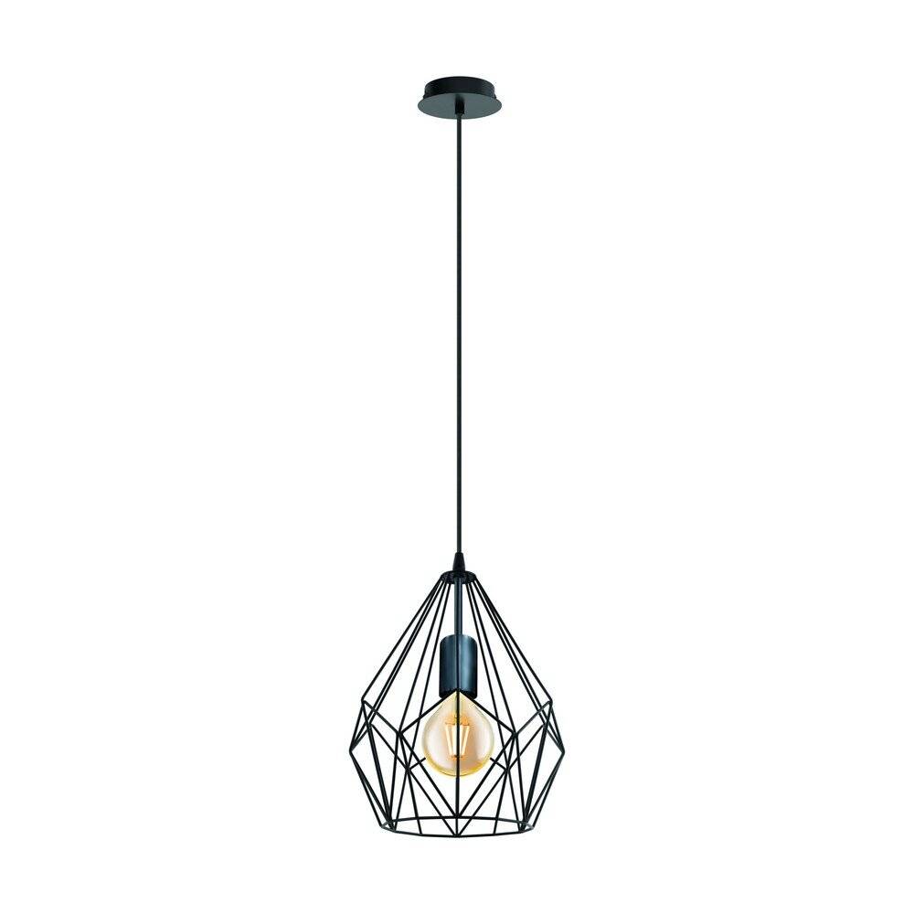 Eglo Pendelleuchte Carlton Stahl Schwarz | IP20 - Geeignet für 1x E27-0