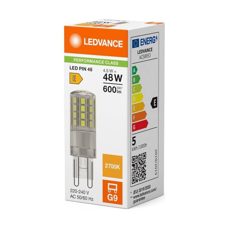 Preisbild für Ledvance LED Pin G9 Klar 4.5W 600lm - 827 Extra Warmweiß | Ersatz Für 48W